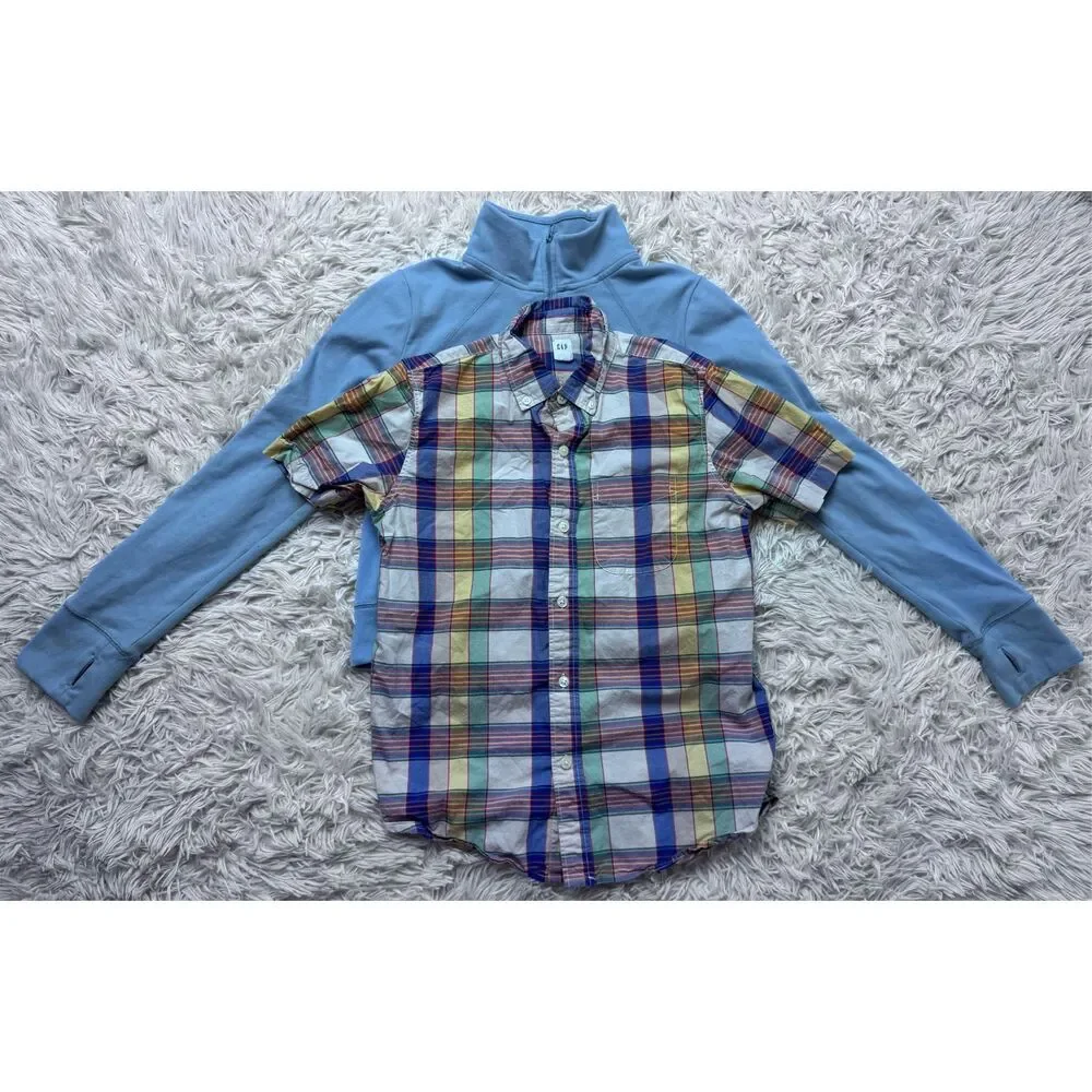 2 piece boys button down shirt & sweater bundle size 10-12 by Gap kids & Abercro